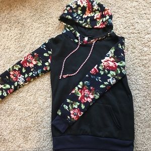Floral and black hoodie